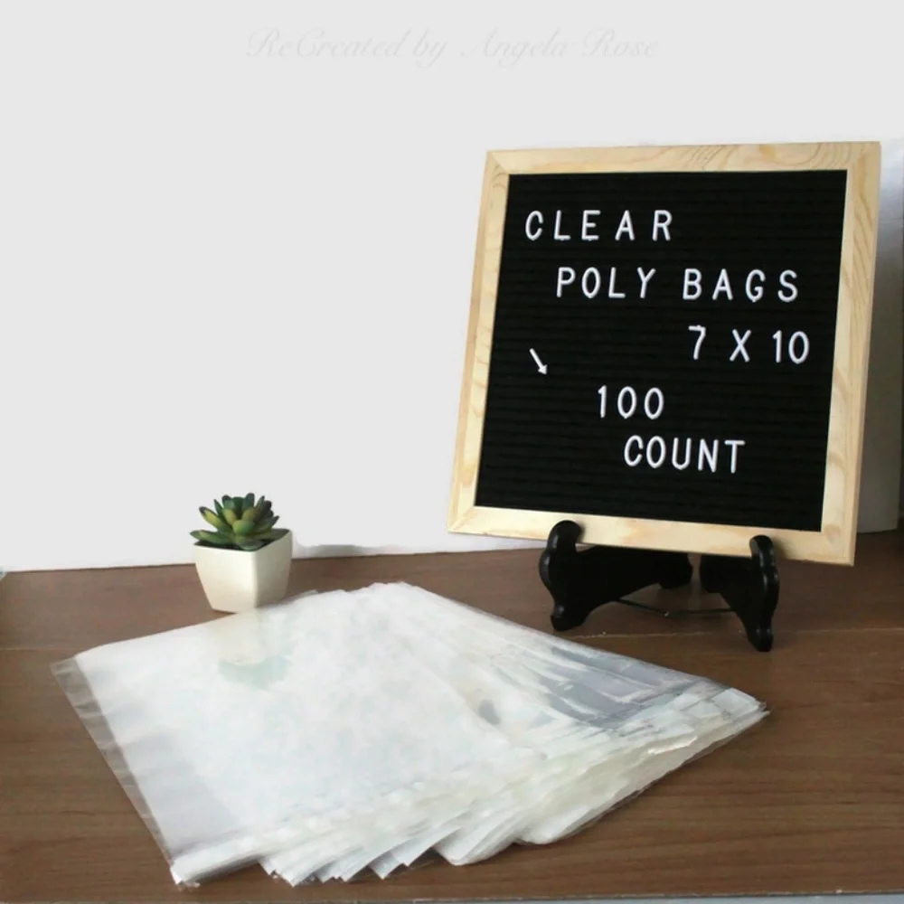 100 7 x 10 Poly Bags - Clear